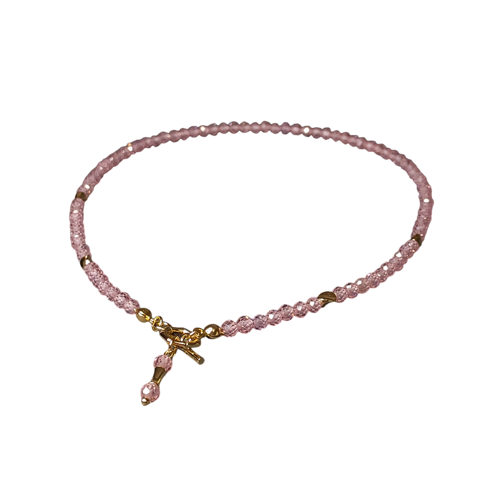 Жіночий чокер з рожевого цирконію